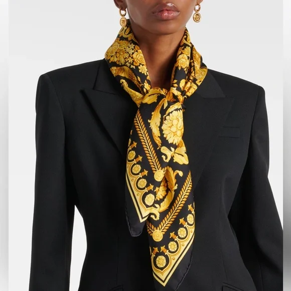 Versace Barocco Silk Scarf Unisex